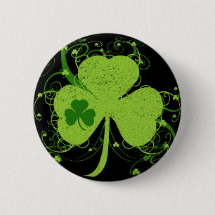 Macaron Rond 5 Cm Shamrock irlandais vert