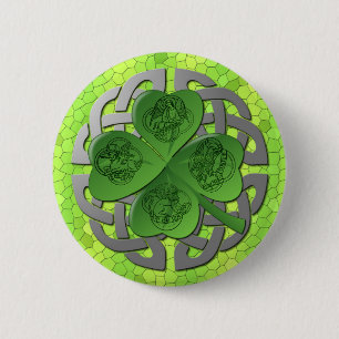 Macaron Rond 5 Cm Shamrock - noeud celtique - 4 évangélistes
