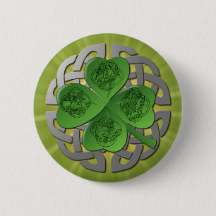 Macaron Rond 5 Cm Shamrock - noeud celtique - 4 évangélistes