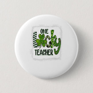 Macaron Rond 5 Cm Shamrock One Lucky Teacher St Patrick