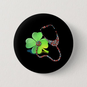 Macaron Rond 5 Cm Shamrock Saint Patricks Day Infirmière inscrite T