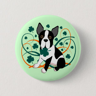 Macaron Rond 5 Cm Shamrockin Terrier