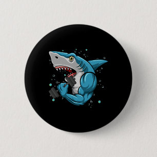 Macaron Rond 5 Cm Shark Gym Powerlifting Weightlifting Bodybuilding