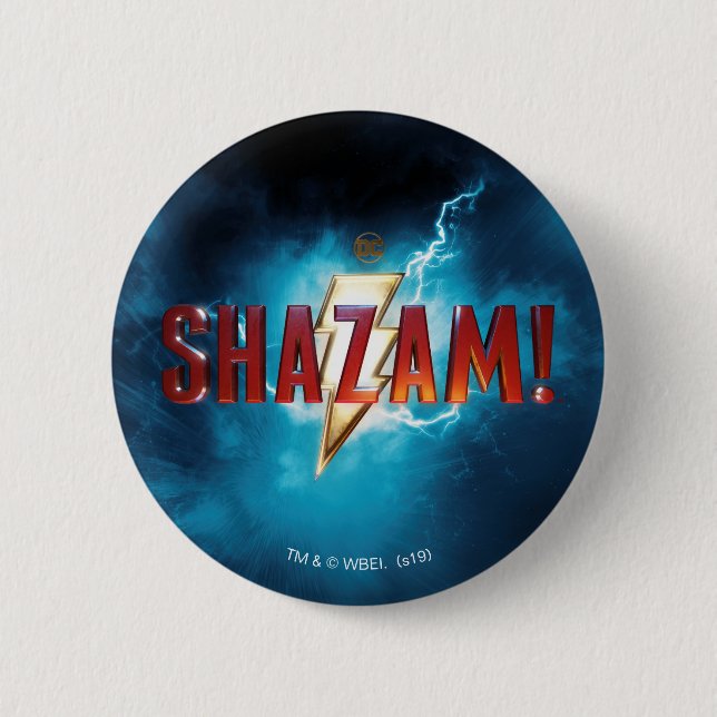 Macaron Rond 5 Cm SHAZAM ! | Logo théâtral (Devant)