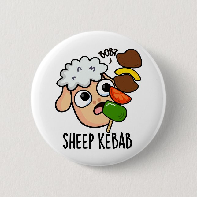 Macaron Rond 5 Cm Sheep Kebab Funny Shish Kebab Pun (Devant)