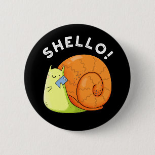 Macaron Rond 5 Cm Shello Funny Snail Cellphone Pun Dark BG