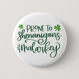 Macaron Rond 5 Cm Shenanigans Funny St. Patrick's Day