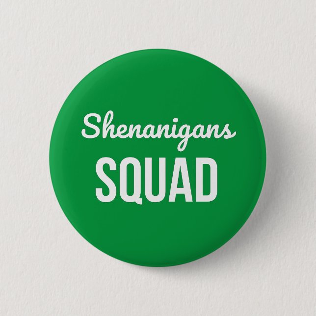 Macaron Rond 5 Cm Shenanigans Squad St Patrick's Day (Devant)