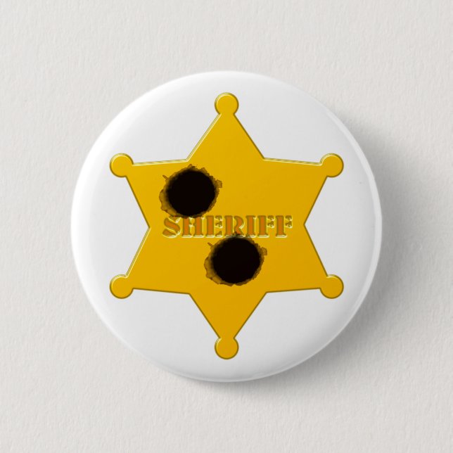 Macaron Rond 5 Cm Shérif Star Bullet (Devant)