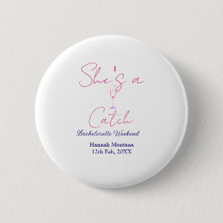 Macaron Rond 5 Cm She's a catch champagne bottle bachelorette weeken