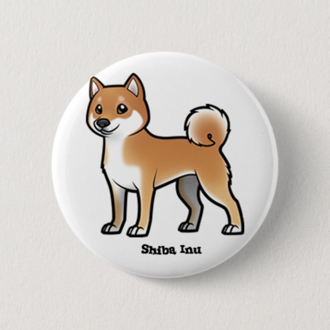 Macaron Rond 5 Cm shiba inu (Devant)