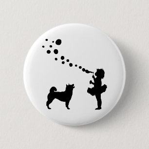 Macaron Rond 5 Cm Shiba Inu