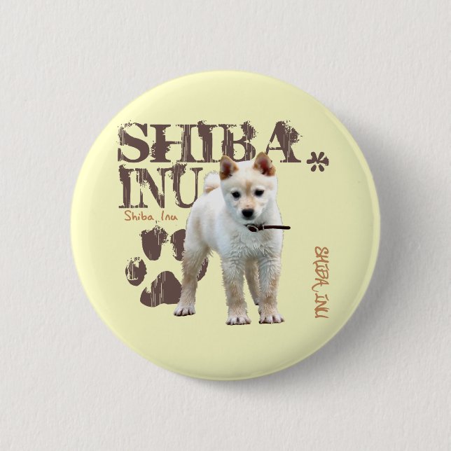 Macaron Rond 5 Cm Shiba Inu (Devant)