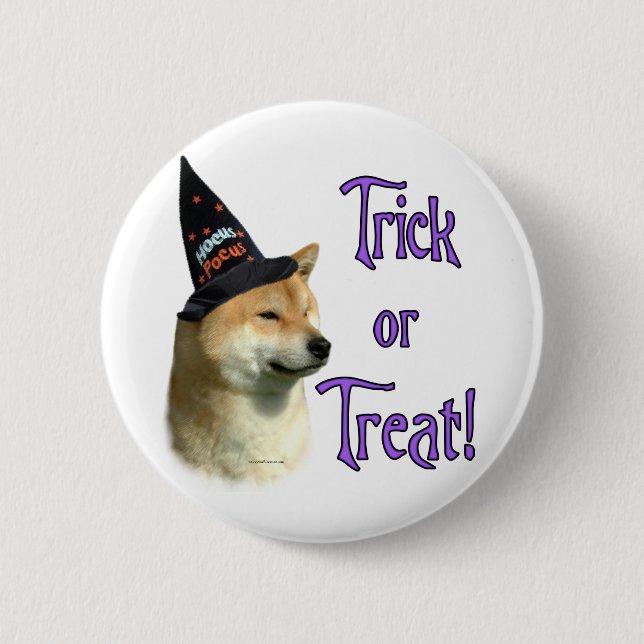 Macaron Rond 5 Cm Shiba Inu Trick (Devant)