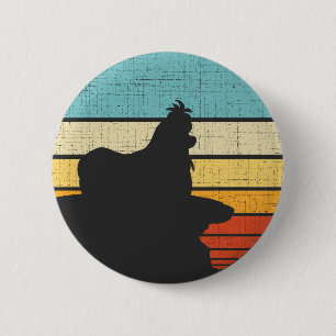 Macaron Rond 5 Cm Shih Tzu Propriétaire Retro Vintage 60s les années
