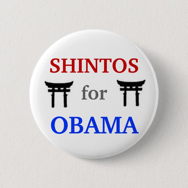 Macaron Rond 5 Cm Shintos pour le bouton d'Obama 2012 (Devant)