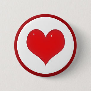 Macaron Rond 5 Cm Shiny Red Heart (Add Your Text)