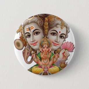 Macaron Rond 5 Cm Shiva et famille