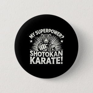 Macaron Rond 5 Cm Shotokan Karate Fighter Martial Arts Tiger Funny K