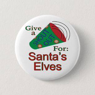 Macaron Rond 5 Cm Shout Out pour Père Noël Elves