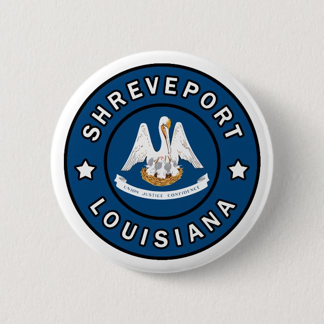 Macaron Rond 5 Cm Shreveport Louisiane (Devant)