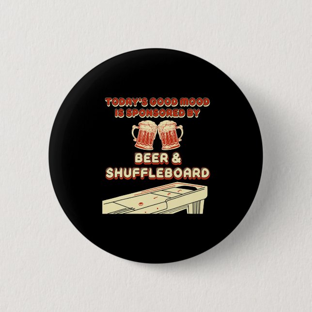 Macaron Rond 5 Cm Shuffleboard Player Beer  (Devant)