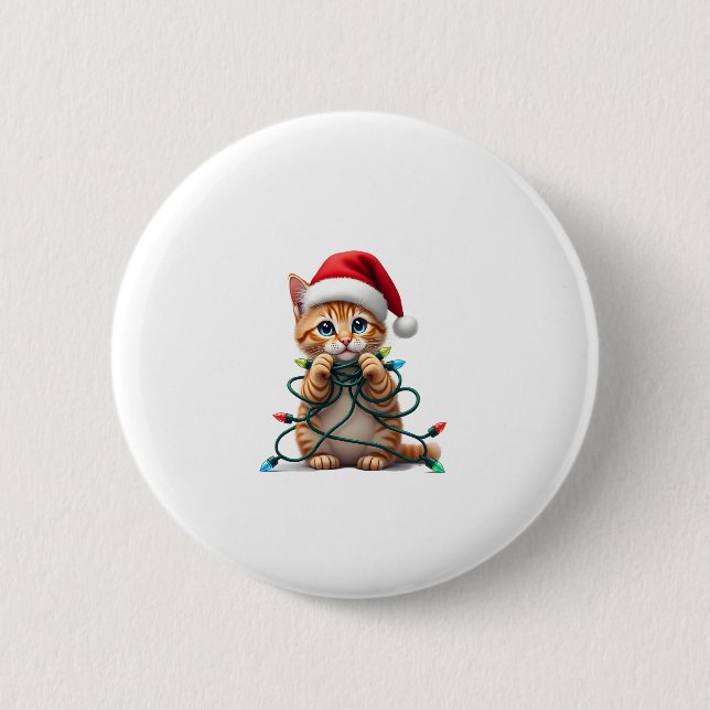 Macaron Rond 5 Cm Siamese Cat Christmas V-Neck (1) (Devant)