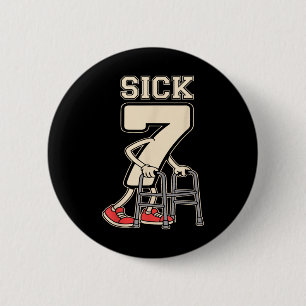 Macaron Rond 5 Cm Sick Seven Meme 67 Drôle Sick 7 Sept Avec Un Chrom