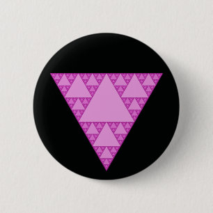 Macaron Rond 5 Cm Sierpinski Triangle as a Pink Triangle LGBTQ+