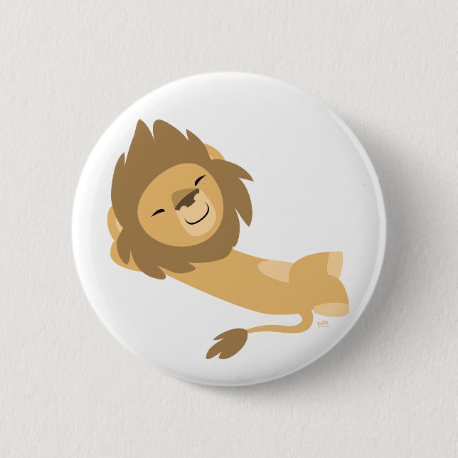 Macaron Rond 5 Cm Siesta ! Lion caricature mignon (Devant)