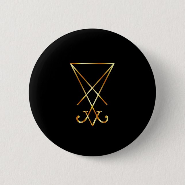 Macaron Rond 5 Cm Sigil de Lucifer - Un symbole du satanisme (Devant)