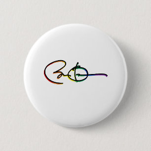 Macaron Rond 5 Cm Signature Barack Obama Fierté Arc-en-ciel - LGBT P