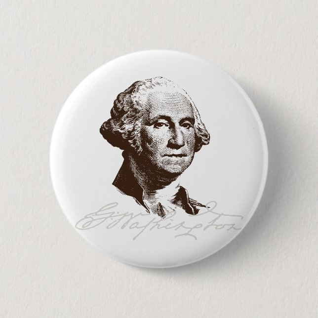 Macaron Rond 5 Cm Signature George Washington (Devant)