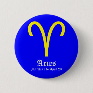 Macaron Rond 5 Cm Signe astrologique du Bélier, symbole du zodiaque