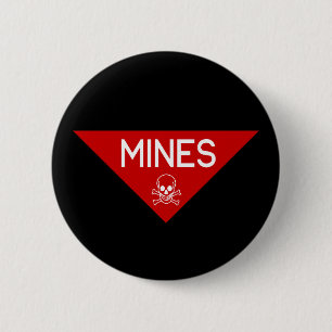 MACARON ROND 5 CM SIGNE DE MINES SIGNAGE SYMBOLE