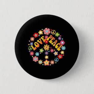 Macaron Rond 5 Cm SIGNE DE PAIX AMOUR 60s les années 70 Tie Dye Hipp