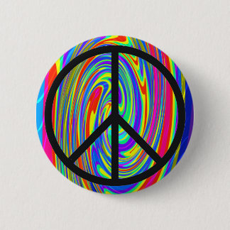 Macaron Rond 5 Cm Signe de paix avec le colorant Trippy de cravate