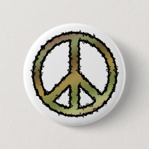 Macaron Rond 5 Cm Signe de paix de Camo