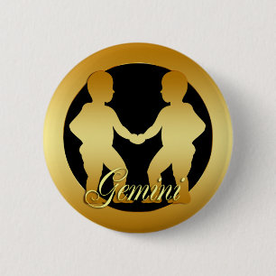 MACARON ROND 5 CM SIGNE DE ZODIAQUE DE GÉMEAUX D'OR