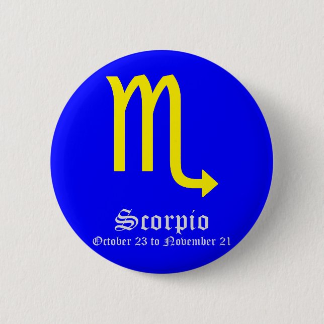 MACARON ROND 5 CM SIGNE SCORPIO ASTROLOGIQUE, SYMBOLE ZODIAC (Devant)