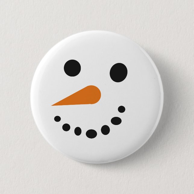 Macaron Rond 5 Cm Silencieux Snowman Holiday Pin (Devant)
