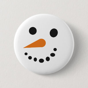 Macaron Rond 5 Cm Silencieux Snowman Holiday Pin