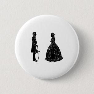 Macaron Rond 5 Cm silhouette d'abraham lincoln et de mary todd linco