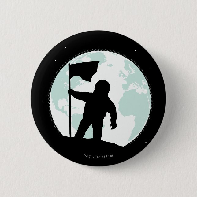 Macaron Rond 5 Cm Silhouette d'astronaute (Devant)