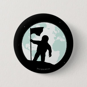 Macaron Rond 5 Cm Silhouette d'astronaute