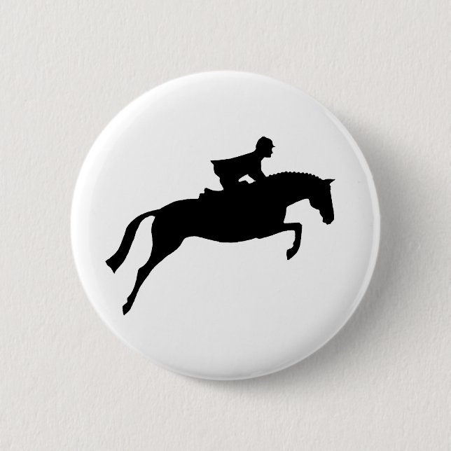 Macaron Rond 5 Cm Silhouette de cheval de pullover (Devant)