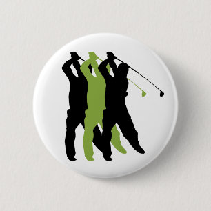 Macaron Rond 5 Cm Silhouette de golf
