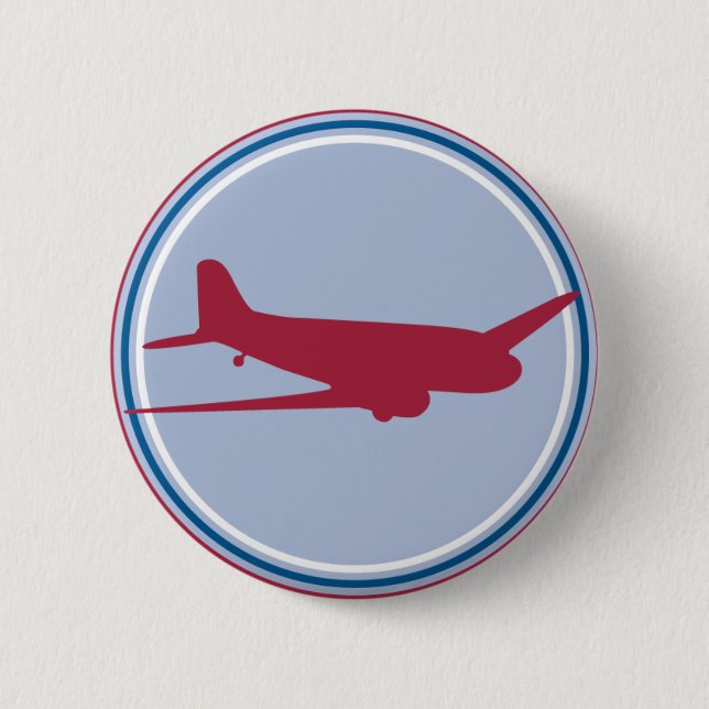 Macaron Rond 5 Cm silhouette de l'avion (Devant)
