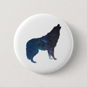 Macaron Rond 5 Cm Silhouette de l'univers Wolf - Choisir la couleur 