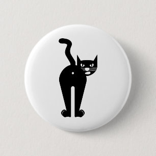 Macaron Rond 5 Cm Silhouette de Mammifère Chat Animal